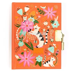 Diario personal Gatos y Flores Avenue Mandarine