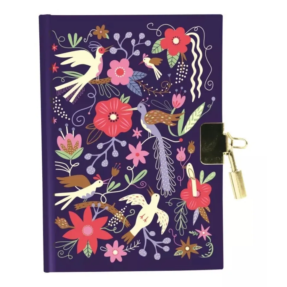 Diario personal Pájaros y Flores Avenue Mandarine