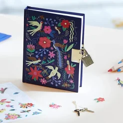 Diario personal Pájaros y Flores Avenue Mandarine