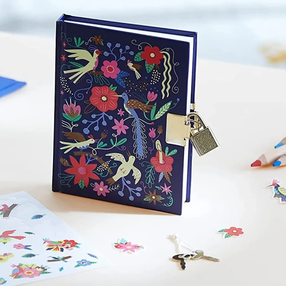 Diario personal Pájaros y Flores Avenue Mandarine