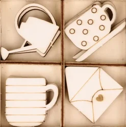 Die-Cuts de Madera Mini Siluetas Life is Simple Artemio