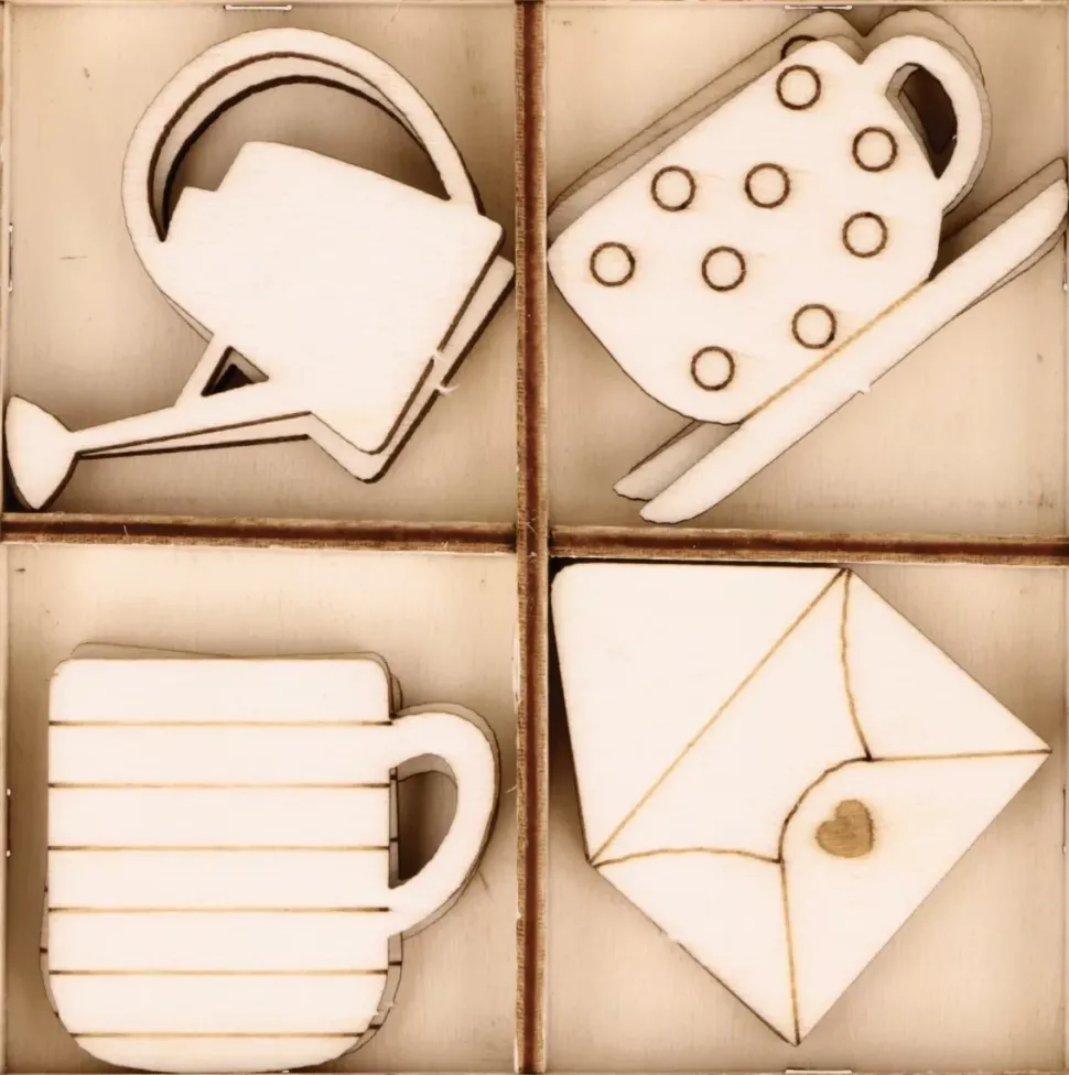 Die-Cuts de Madera Mini Siluetas Life is Simple Artemio