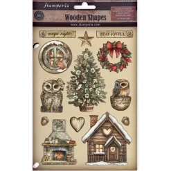 Die-cuts de madera The Owl's House Stamperia