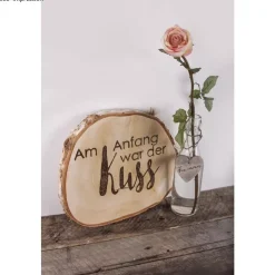 Disco de madera redondo natural