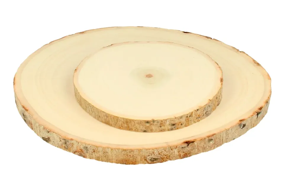 Discos de madera natural grandes Artemio