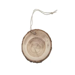 Discos de madera redondos natural para colgar