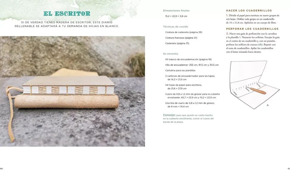 Encuadernación a mano más de 20 libros artesanales