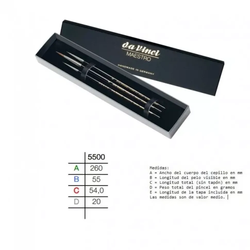 Estuche 3 pinceles acuarela 5500 Maestro da Vinci