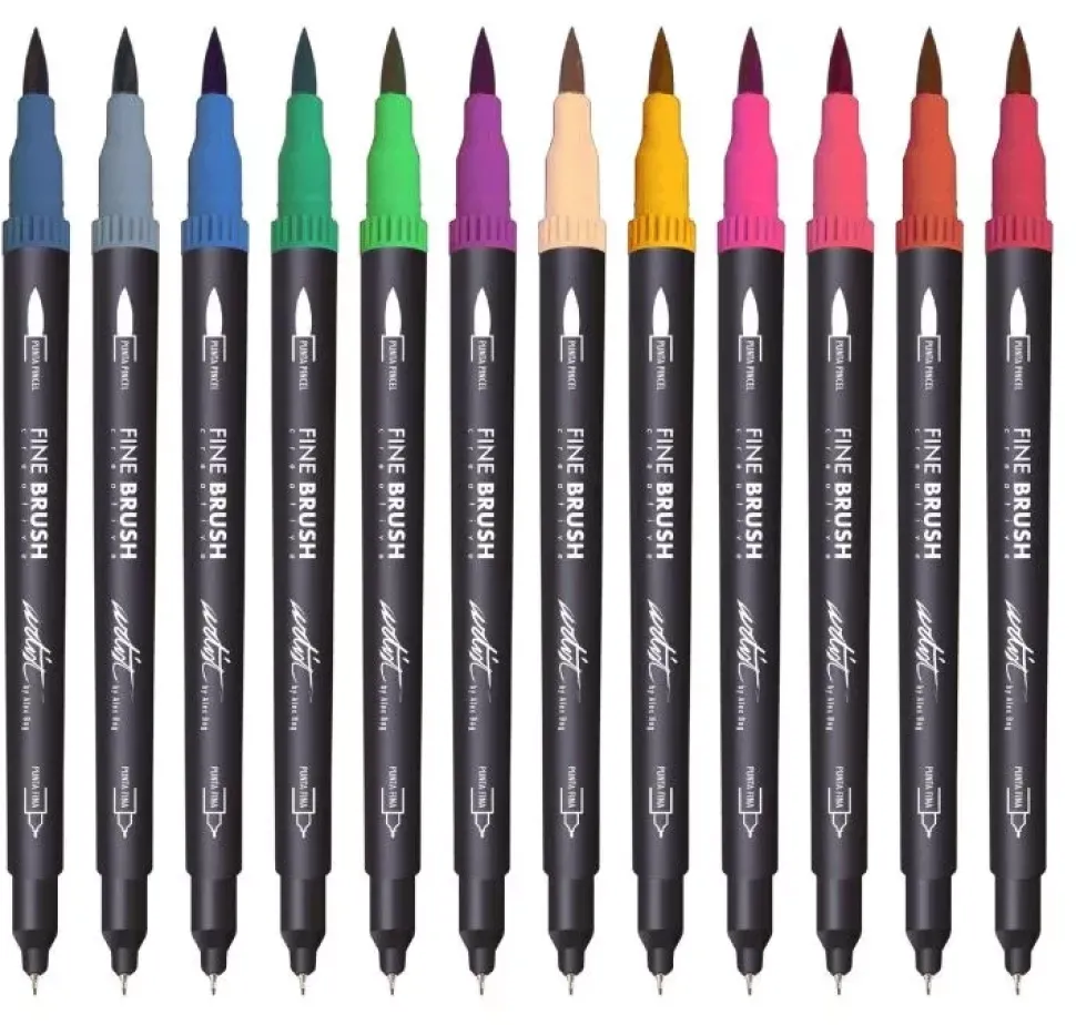 Estuche 12 Rotuladores de Doble Punta Gama Creative Fine Brush Alex Bog