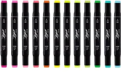 Estuche 12 Rotuladores Gama Artist Tonos Flúor Alex Bog