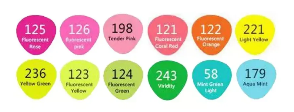 Estuche 12 Rotuladores Gama Artist Tonos Flúor Alex Bog