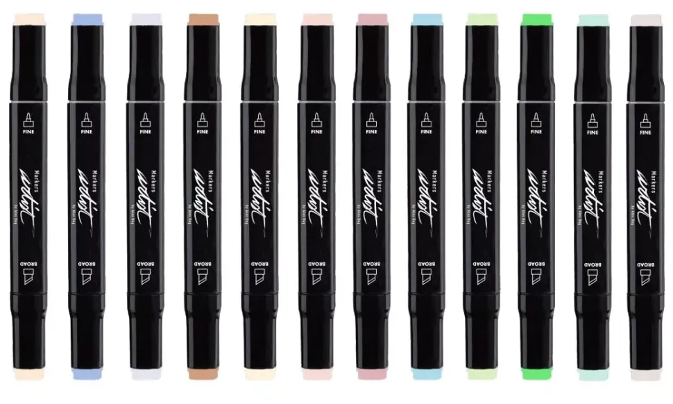 Estuche 12 Rotuladores Gama Artist Tonos Pasteles Alex Bog