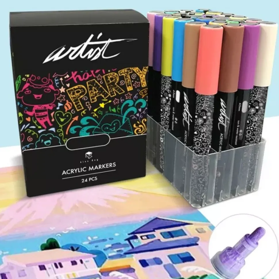 Estuche 24 Rotuladores Gama Artist Acrílicos Alex Bog