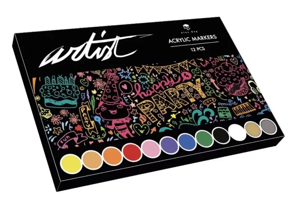 Estuche 12 Rotuladores Gama Artist Acrílicos Alex Bog