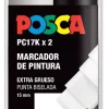Estuche 2 Rotuladores PC17K Blanco y Negro Uni Posca