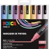 Estuche 8 Rotuladores PC5M Medio Punta Cónica Pastel Uni Posca