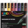 Estuche 8 Rotuladores PC5M Medio Punta Cónica Colores Oscuros Uni Posca