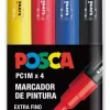 Estuche 4 rotuladores PC1M Extra Fino Uni Posca