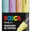 Estuche 4 Rotuladores PC1M Pastel Extra Fino Uni Posca