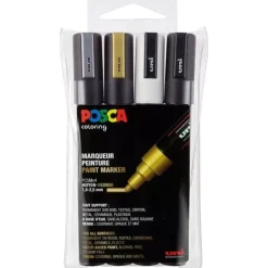 Estuche 4 Rotuladores PC5M Medio Punta Cónica Uni Posca