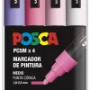 Estuche 4 Rotuladores PC5M Medio Punta Cónica Colores Dulces Uni Posca