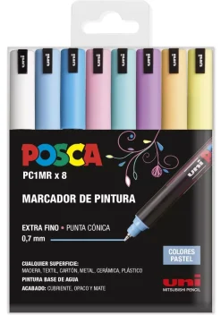 Estuche 8 Rotuladores PC1MR Pastel Extra Fino Uni Posca