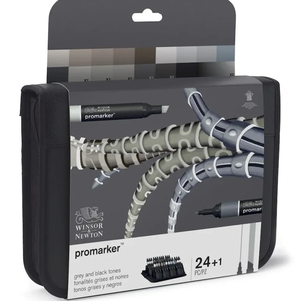 Estuche 24 Rotuladores Promarker Negro y Gris Winsor & Newton