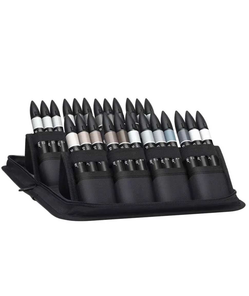 Estuche 24 Rotuladores Promarker Negro y Gris Winsor & Newton