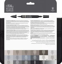 Estuche 24 Rotuladores Promarker Negro y Gris Winsor & Newton
