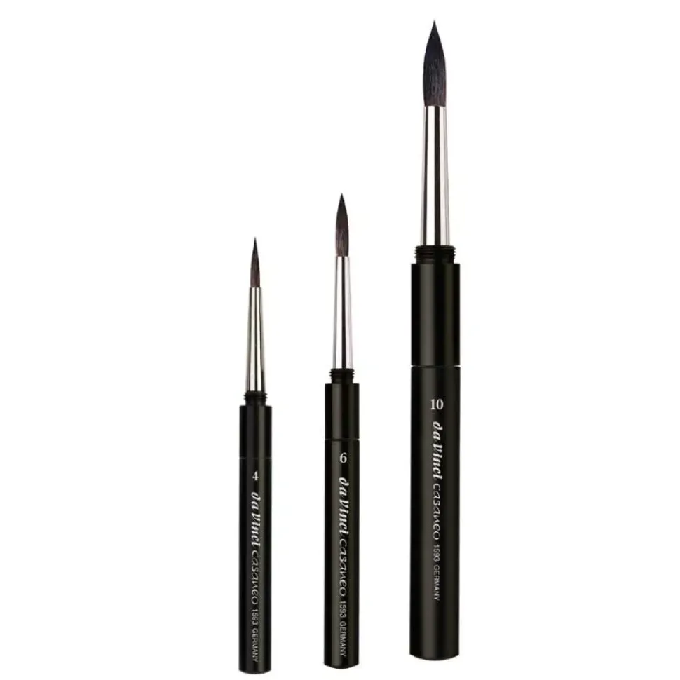 Estuche cuero 3 Pinceles redondos 5382 Casaneo da Vinci