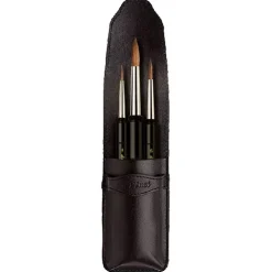 Estuche cuero 3 Pinceles redondos 5382 Maestro da Vinci
