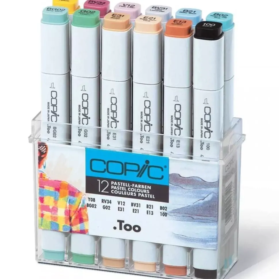 Estuche de 12 rotuladores Colores Pastel Copic Classic