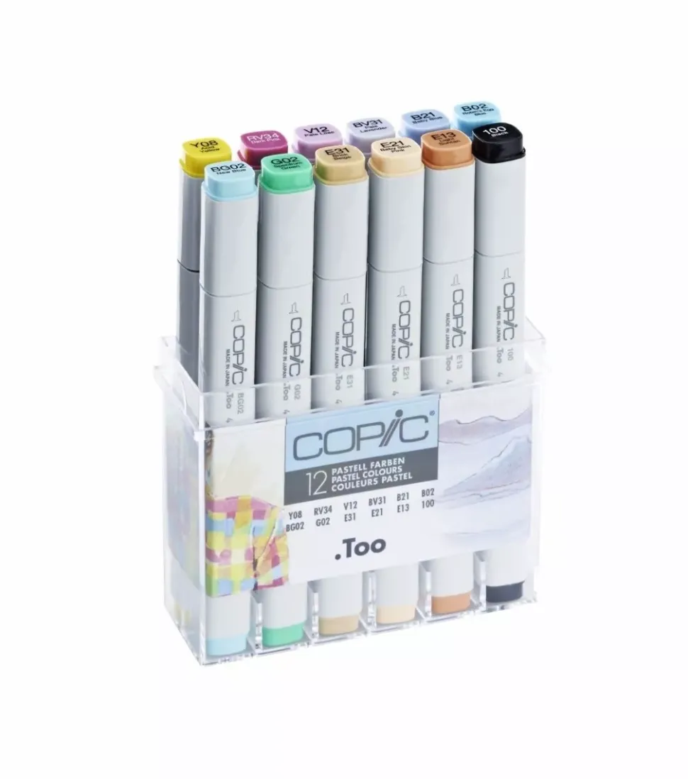 Estuche de 12 rotuladores Colores Pastel Copic Classic