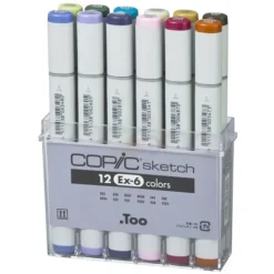 Estuche de 12 rotuladores EX-6 Copic Sketch