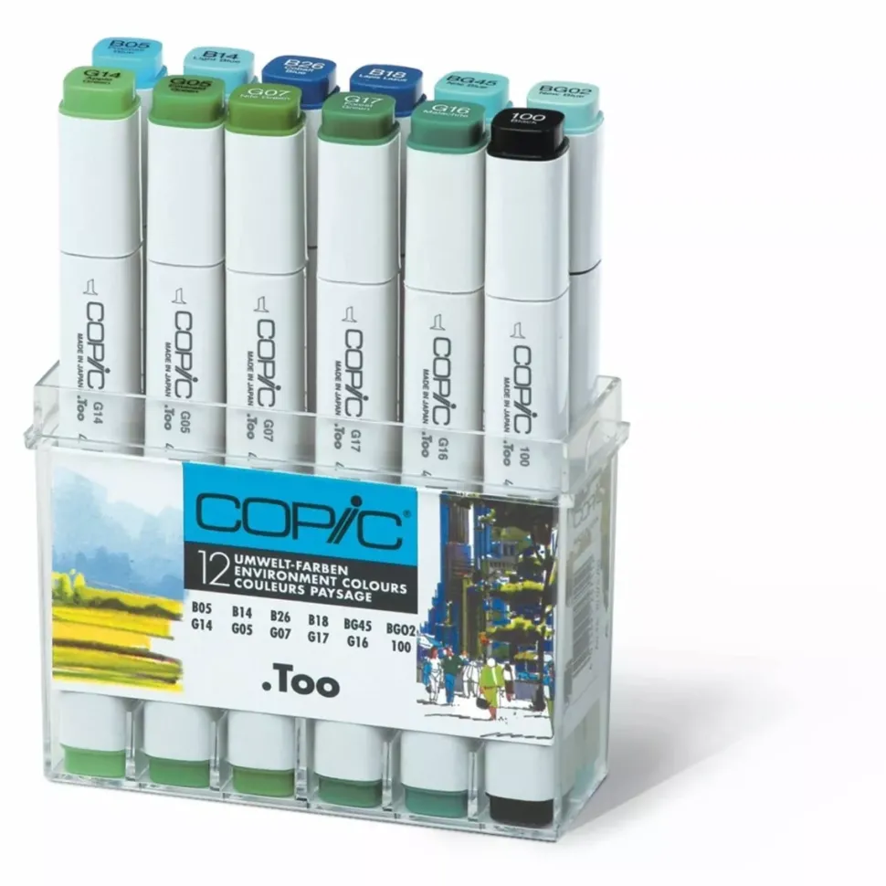 Estuche de 12 rotuladores Tonos Medio Ambiente Copic Classic