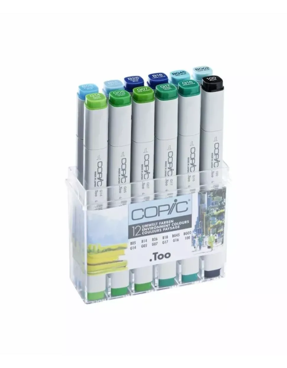 Estuche de 12 rotuladores Tonos Medio Ambiente Copic Classic