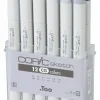 Estuche de 12 rotuladores Tonos Grises Fríos Copic Sketch