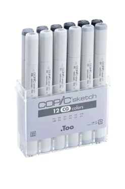 Estuche de 12 rotuladores Tonos Grises Fríos Copic Sketch