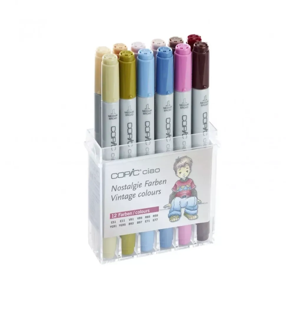 Estuche de 12 rotuladores Tonos Vintage Copic Ciao