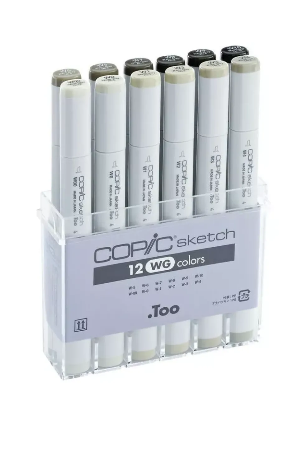 Estuche de 12 rotuladores Tonos Grises Cálidos Copic Sketch