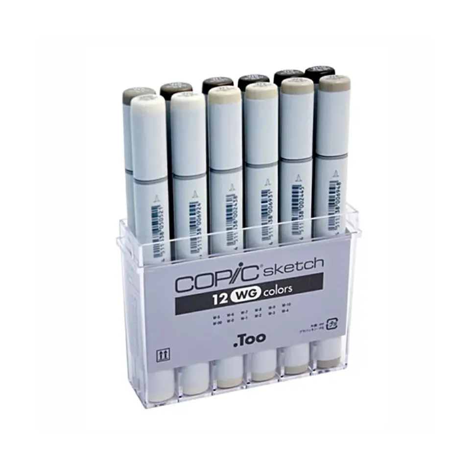 Estuche de 12 rotuladores Tonos Grises Cálidos Copic Sketch