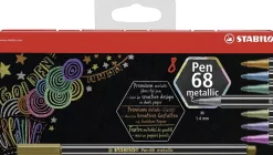 Estuche de Metal 8 Rotuladores Metálicos STABILO Pen 68 Metallic