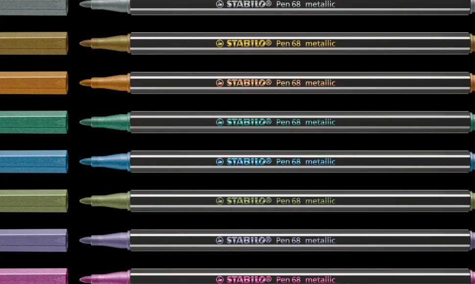 Estuche de Metal 8 Rotuladores Metálicos STABILO Pen 68 Metallic