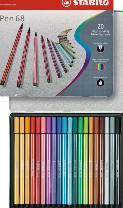 Estuche de Metal Arty 20 Rotuladores STABILO Pen 68