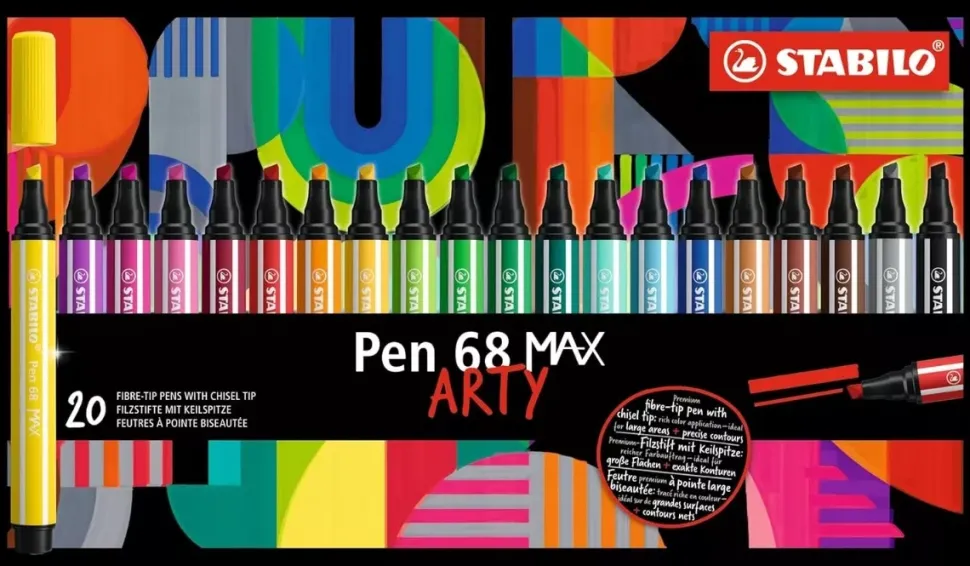 Estuche de Metal Arty 20 Rotuladores STABILO Pen 68 MAX