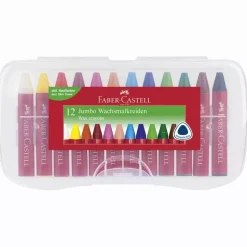 Estuche de plástico 12 Ceras Triangulares Jumbo Faber-Castell
