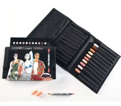 Estuche de tela con 12 rotuladores Tonos piel Copic Ciao