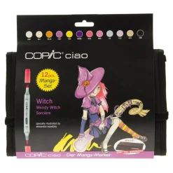 Estuche de tela con 12 rotuladores Witch Copic Ciao