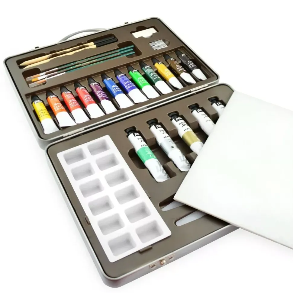 Estuche Metálico 17 Tubos Acrílicos Studio Pebeo