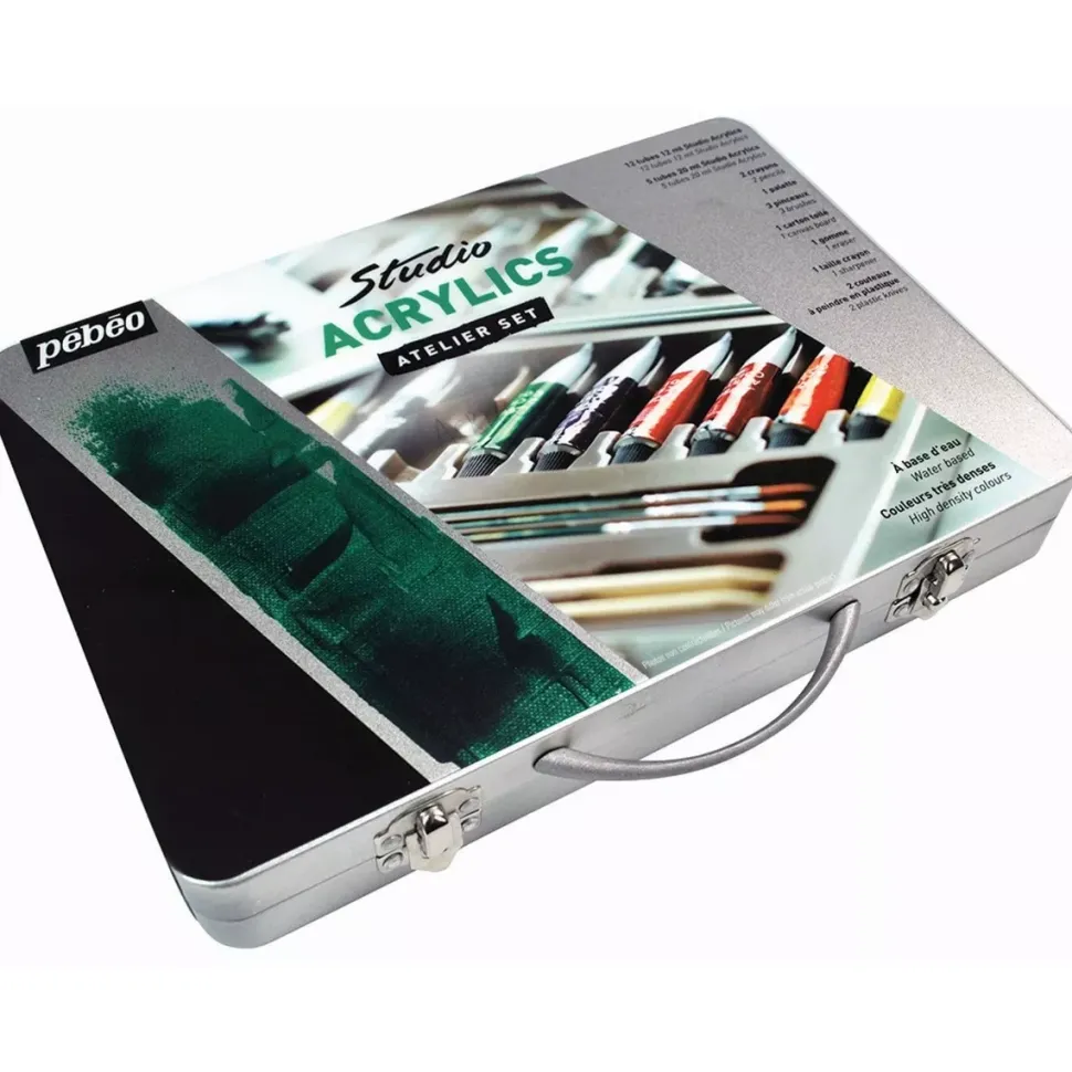 Estuche Metálico 17 Tubos Acrílicos Studio Pebeo